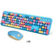 2.4GHz Wireless Keyboard and Mouse Set with Switch Button - Full-Size Keyboar...