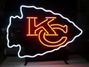 Kansas City Chiefs Champions Man Cave 14"x10" Neon Sign Light Lamp Real Glass