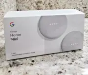 2-Pack Google HOME MINI Smart Speaker with Google Assistant Chalk NEW SEALED