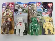 TY BEANIE BABIES - MCDONALD'S INTERNATIONAL BEARS SET (4) *NEW IN BOX* RARE SET