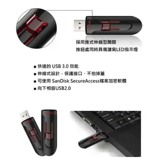 SanDisk CZ600 Cruzer Glide USB3.0 隨身碟 公司貨 16/32/64/128GB
