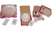 Longaberger Holiday Holly Christmas Pottery Lot Trivet Candle Toothpick Set Pie