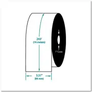 3.31" x 243' TDM200 Wax/Resin Barcode Ribbon for Zebra Printers (72 Ribbons per