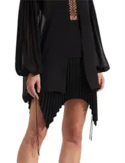 Dion Lee Angled Pleat Mini Skirt Bonded Crepe Black Size 6 BNWT