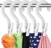 24PCS Laundry Hooks with Clips Plastic Clothes Pins Super Strong Hanger Clips Bo