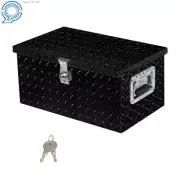 Black Aluminum Truck Tool Box Trailer Storage w/ Lock 20" x 12" x 9.5"