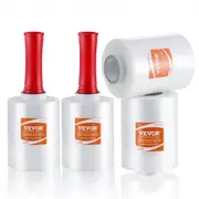 VEVOR Stretch Film, 127 mm (W) x 305 m (L), 4 Pack, 80 Gauge Industrial Strength Clear Durable Stretch Wrap Roll, Heavy Duty Shrink Film Stretch Wrap