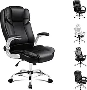 ALFORDSON Office Chair Ergonomic Computer Chair Executive Home Desk Chair with Flip-up Armrests Swivel Leather Video Game Chair Tilt Racing Gaming Chair