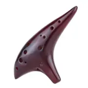 12 Holes Ceramic Flute Alto C Smoked Burn Style Musical A7L1