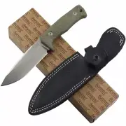 Lionsteel T5 Fixed Blade Knife Green Canvas Micarta Niolox Tool Steel Italy