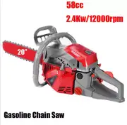 Gasoline Chain Saw Powered Chainsaw Handheld Cutter 20" For Cutting Wood Tree