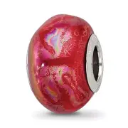 Silver Reflections Orange/Pink Ceramic Bead QRS3000