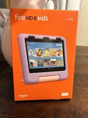 Amazon - Fire HD 8 Kids Ages 3-7 (2022) 8" HD tablet with Wi-Fi 32 GB - Purple