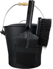 Coal and Ash Bucket with Shovel and Hand Broom