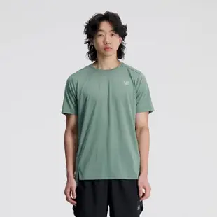 【NEW BALANCE】NB 上衣 男款 短袖上衣 運動 亞規 綠 AMT23222DKJ