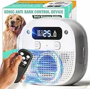 Dog Bark Deterrent Devices for Indoor Outdoor,Adjustable Modes & Frequencies,60ft Remote Control,Waterproof,Rechargeable,Anti Barking Device for Dogs with Ultrasonic & Sensor Technology