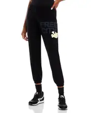 Free City Cotton Logo Sweatpants in Black Space Cream