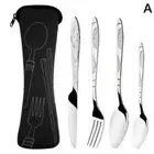 4pcs Cutlery Set Steel Knives/Spoon D8FJ C0X2 B6H6