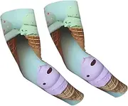 [FHEDVBN] Ice Cream Cones Arm Sleeves Compression Arm Covers for Men Women Outdoor Sun Sleeves Cooling Sports Sleeve, Black