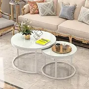 Modern Round Tempered Glass Nesting Tables, Metal Frame Coffee Tables, Living Room Table Setsniture/F Feito na China Comfortable Anniversary