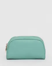 Teal Double Pouch Cosmetic Case