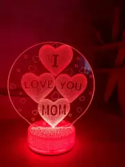 I Love You Mom 3D Night Light Color Changing Illusion Lamp Moms Gift