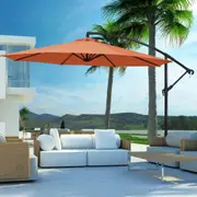 Oasis Outdoor Umbrella 3.5m Cantilever Garden Parasol Aluminium Stand Terracotta