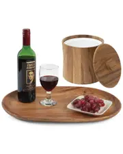 Woodard & Charles 3qt Ice Bucket with Extra Large Serving Board