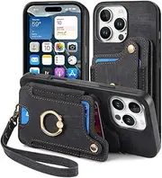 Generic Leather FLIP Magnetic Back Cover Case for iPhone 15 (Color: Black)