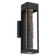 Black Hollis 35 LED Outdoor Wall Lights Bubble Modern IP44 Exterior Lighting Telbix