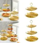 Elegant Cake Tray Stainless Steel Dessert Plate Food Server Display Stand
