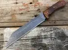 Handmade Viking Seax Knife- Damascus Steel Knife,Fixed Blade ,Leather Sheath