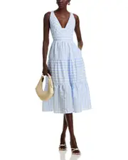 Aqua Textured Midi Dress - Exclusive