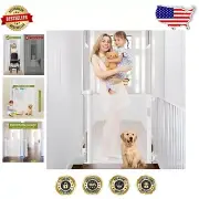 Expandable Mesh Baby and Pet Safety Gate - 33" Tall, Space-Saving Design