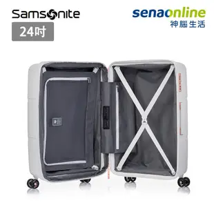 Samsonite 新秀麗 INTERLACE 24吋 可擴充至28吋 PP硬殼 防刮抗菌 防盜拉鍊 行李箱 白