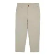 Wonder Nation Boys School Uniform Flat Front Pants Slim Khaki, SIze 16 Husky