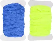 uxcell Chenille Fly Tying Total 10 M, 2 Pack Rayon Chenille Fly Tying Materials Line Fly Thread Supplies for Making Fishing Hook Jig Making Fly Patterns Fly Fishing, Yellow/Blue