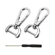 Detachable Snap Hook, 5/8 Inch Swivel Clasp for Purse (2 Pack, Silver White)