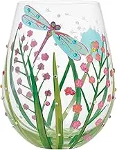Enesco Lolita Stemless Dragonfly Wine Glass, 4.53-inch Height