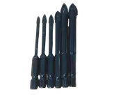 6 Piece Titanium Tile Glass Drill Bit Tungsten Carbide Cross