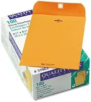 Clasp Envelope, 6 1/2 x 9 1/2, 28lb, Brown Kraft, 100/Box