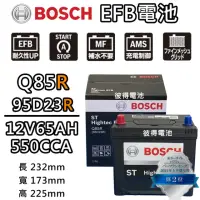 在飛比找momo購物網優惠-【BOSCH 博世】Q85R 95D23R EFB汽車電瓶 