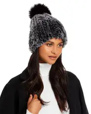 Surell Faux Fur Stretch Knit Beanie