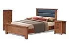 JAYDEN KING 3 PIECE BEDSIDE BEDROOM SUIT (3729) BED WITH PADDED HEADBOARD (MODEL