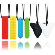 Chewy Necklaces for Sensory Kids, 6 Pack Chew Necklaces for Sensory Boys and Gir