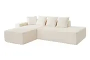 Brosa Linea Teddy Fleece 4 Seater Corner Sofa (Cream)