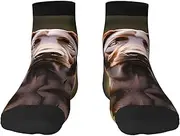 [YANYU] Brown Labrador Retriever Print Workout Everyday Socks For Men And Women All Seasons Comfortable Adult Socks