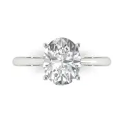 2.3ct Oval Cut Bridal Solitaire Statement Promise Engagement Ring 14k White Gold