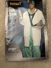 Lab Coat Adult Costume Spirit Halloween Unisex One Size Fits Most White
