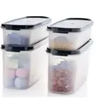 Tupperware Modular Mates Super Oval X 4 2 x #1 & 2 x #2 Black Seals NEW